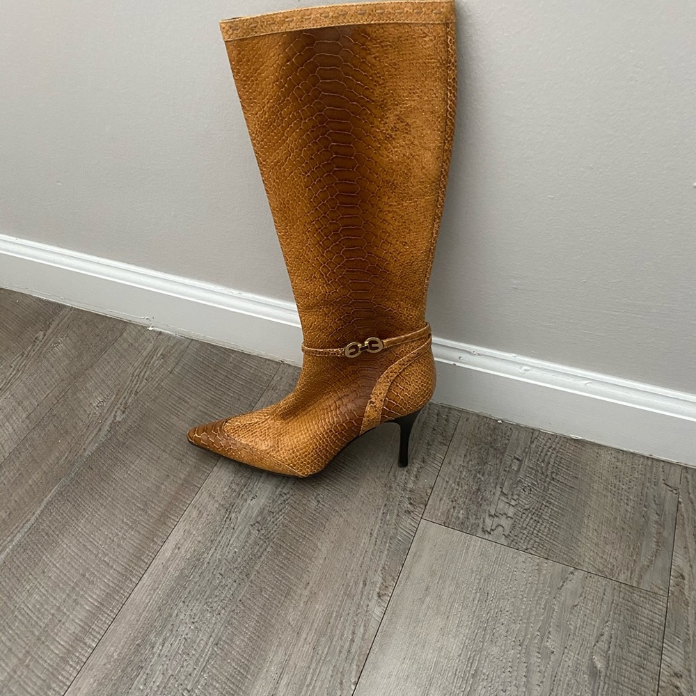 Snakeskin Escada Stiletto High Boots